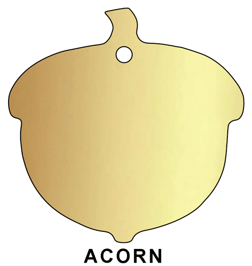 acorn leaf brass plaque