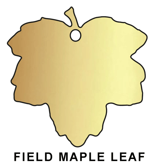 brass field maple leaf plaque