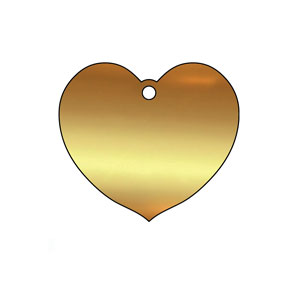 Brass heart plaque 6mm wide