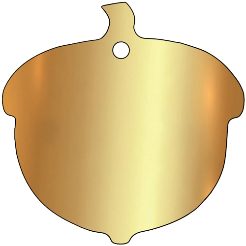 brass acorn plaque from Metallic garden