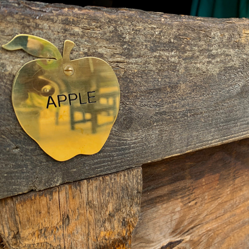 brass apple plaque by Finch Tree