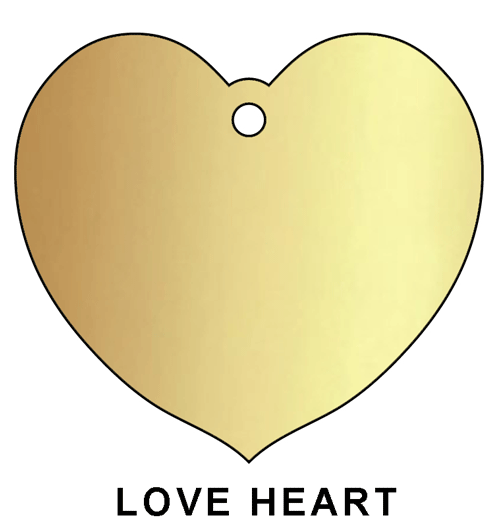 Love heart leaf brass plaque