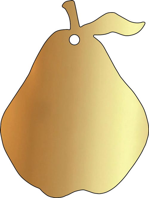 Pear brass plaque
