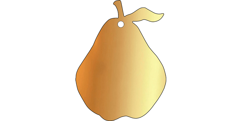 Brass pear plaque by Finch Tree UK