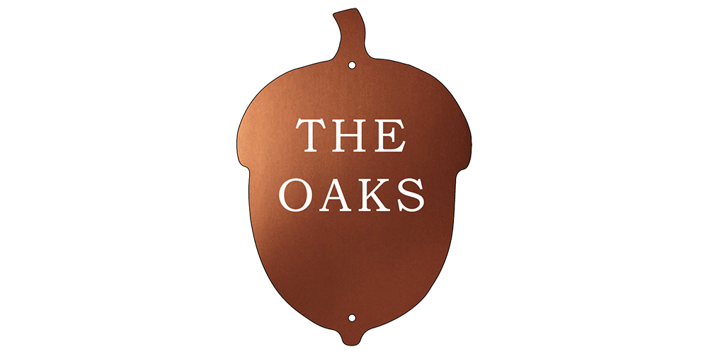 copper acorn plaque from Finch Tree UK