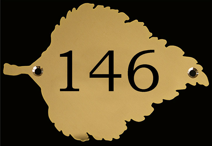 Birch leaf brass plaque by Finch Tree UK