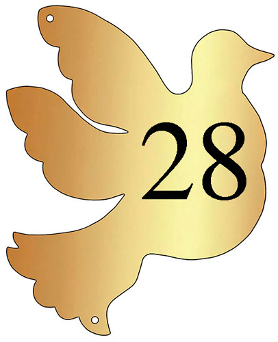 Bird brass plaque by Finch Tree UK