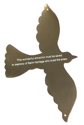 Bird brass plaque by Finch Tree UK