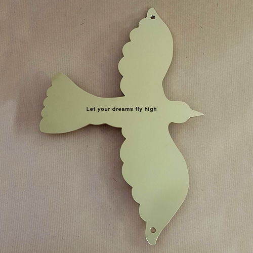 Bird brass plaque by Finch Tree UK