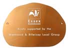 copper boulder plaque with whitetext and logo engraving by Metallic Garden