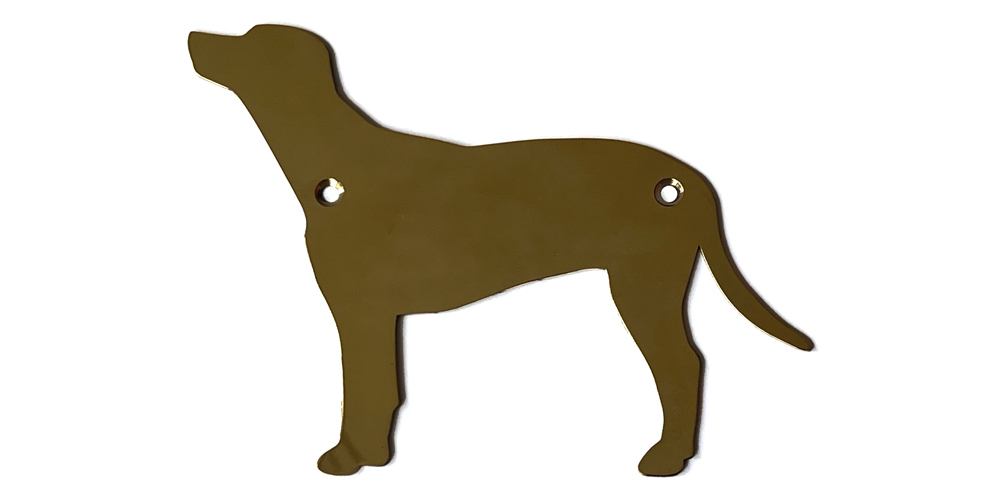 brass dog plaque