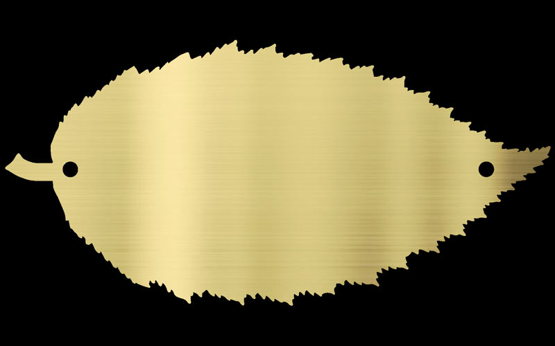 brass hornbeam leaf plaque