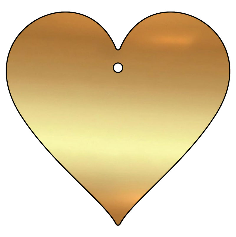 blank love heart brass plaque