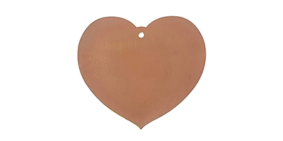 Copper Love Heart plaque 90 x 80 mm