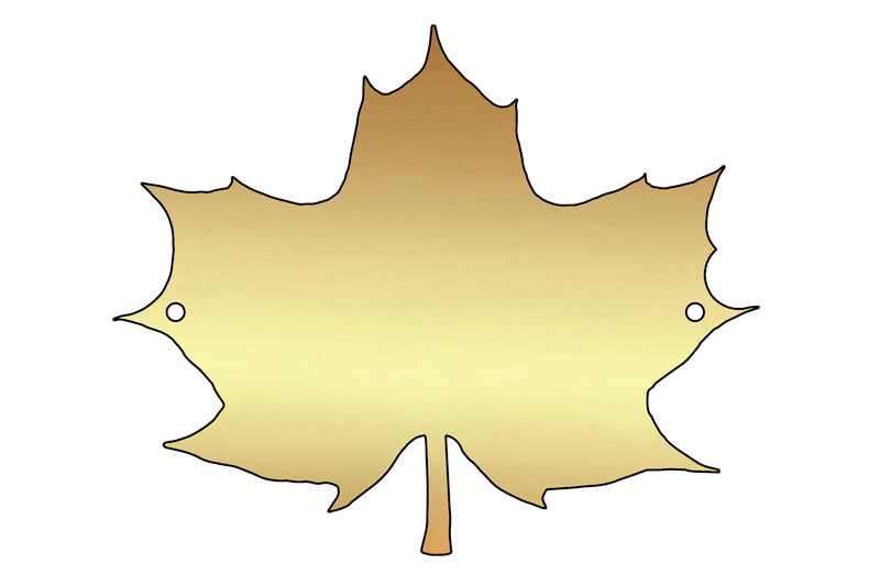 blank Norway maplw leaf brass plaque