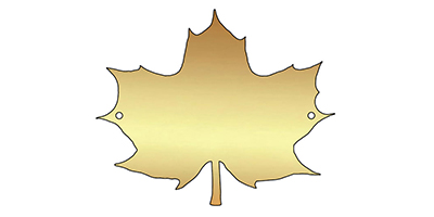 brass norway maple leaf plaque click for more details