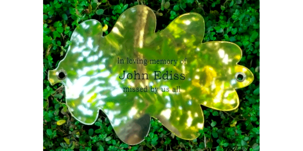 oak leaf No.1 brass plaque