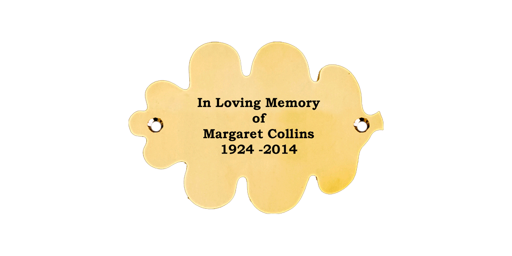 Oak leaf brass plaque from Finch Tree UK