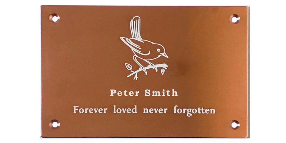 Copper plaque by Finch Tree UK