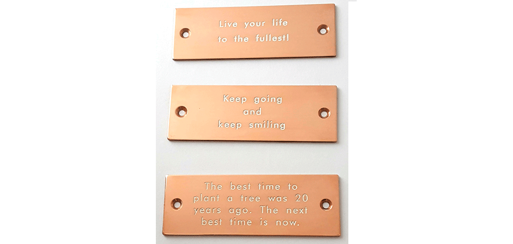 Copper plaque by Finch Tree UK