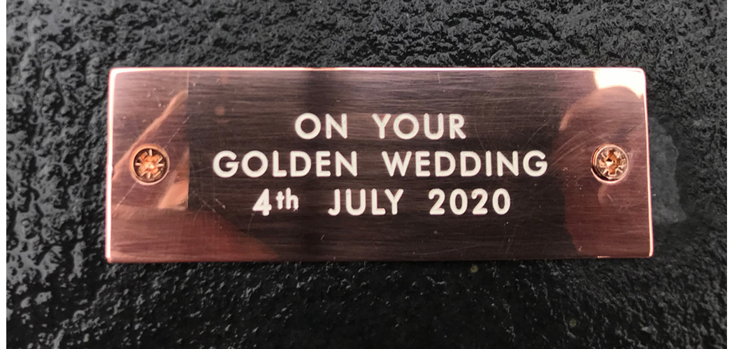 Copper plaque by Finch Tree UK