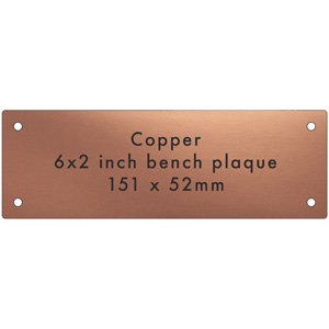 engraved copper & stainless steel bench plaques from Metallic Garden