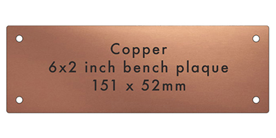 copper bench plaque click for more details