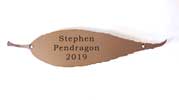 Engraved copper willow leaf plaque 