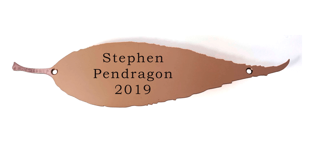 Copper willow leaf plaque from Finch Tree UK