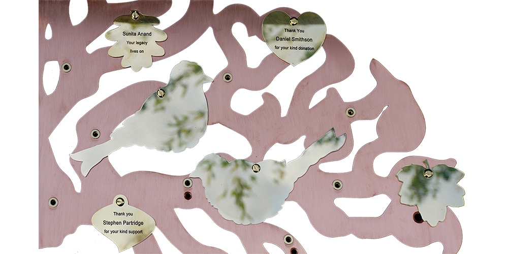 bird and leaf plaques