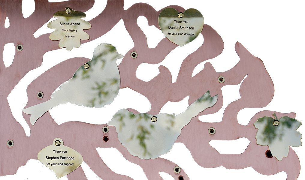 bird and leaf plaques