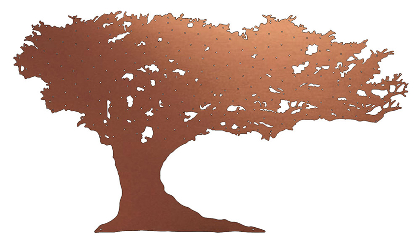 Windswept Tree copper fundraising tree from Finch Tree UK